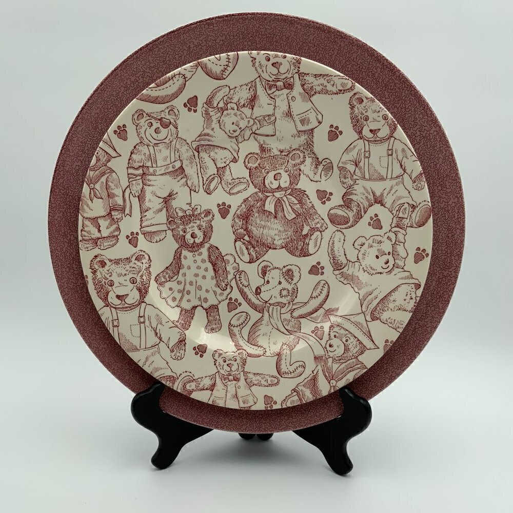 SPODE- PINK TEDDY BEAR COPELAND & GARRETT Handmade WALL HANGING